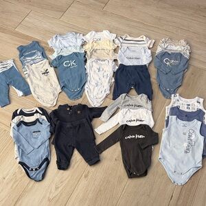 Calvin Klein Baby Mixed Blue & Gray Bodysuit & Outfit Lot